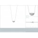 Collier Demi-lune martelé Argent - Oxyde de Zirconium - 45cm