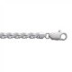 Bracelet chaîne Corde Argent Massif Rhodié - Femme - 18cm