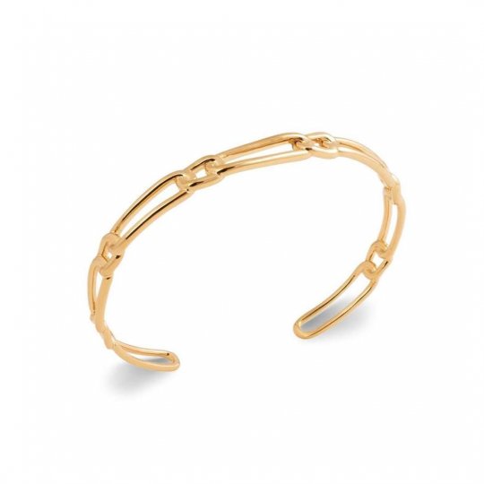Jonc Ouvert anneaux entrelacés Plaqué Or - Femme - 58mm
