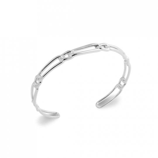 Jonc Ouvert anneaux entrelacés Argent Rhodié - Femme - 58mm