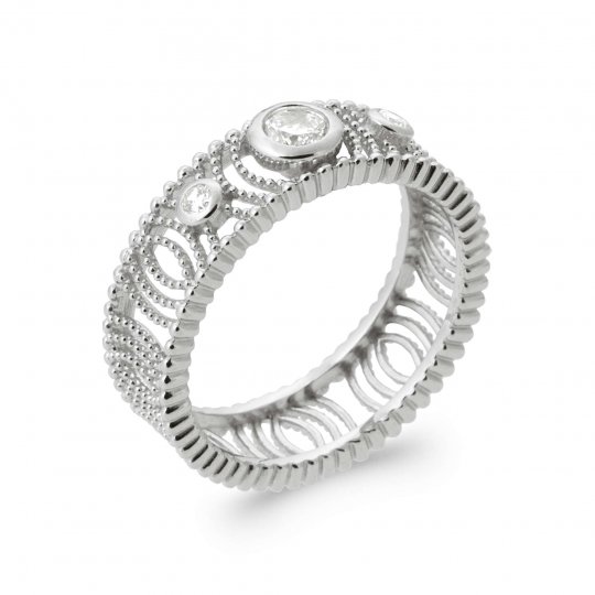 Bague dentelle Argent -...