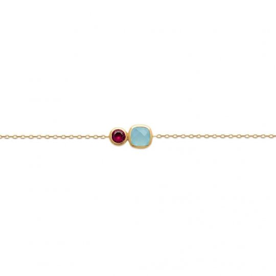 Bracelet Plaqué Or - Agate...