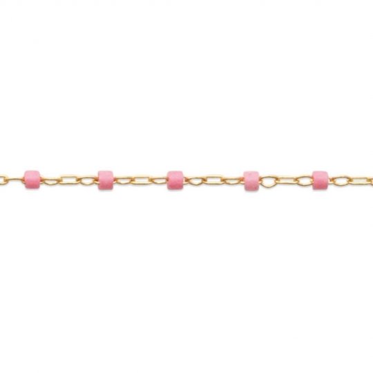 Bracelet Marseillais Perles de Miyuki Rose Plaqué Or - 16cm - 18cm