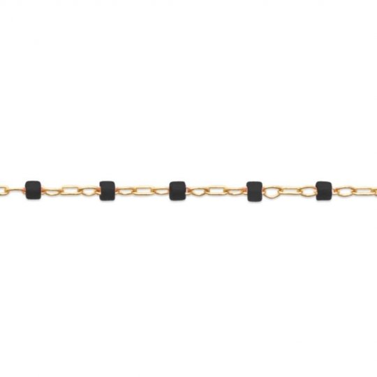 Bracelet Marseillais Perles de Miyuki Noire Plaqué Or - 16cm - 18cm