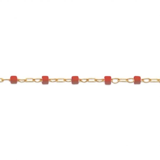 Bracelet Marseillais Perles de Miyuki Rouge Plaqué Or - 16cm - 18cm