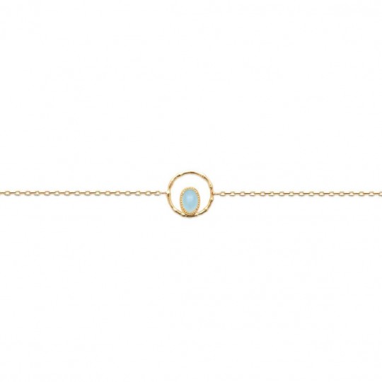 Bracelet Plaqué Or - Agate...