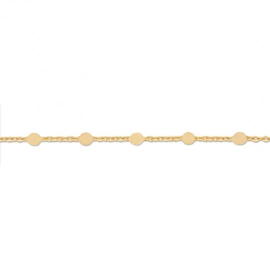 Bracelet petit medaillon réglable Plaqué Or - Femme - 25cm