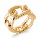Bague Bandeau Maillons L.11mm Plaqué or - Femme Grande Taille