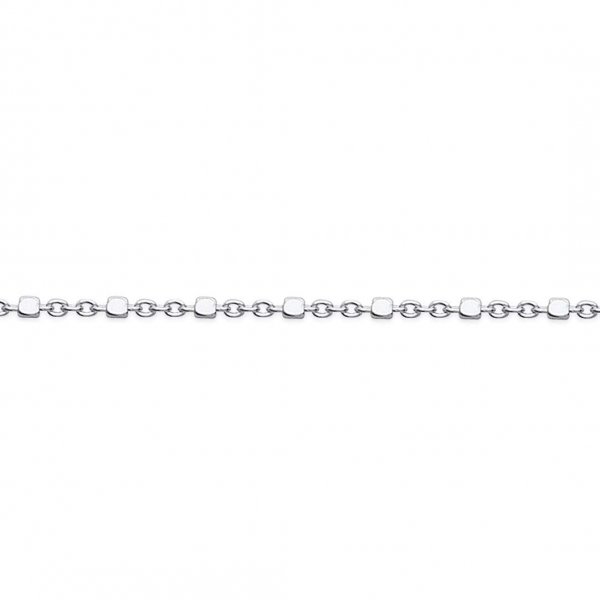 Bracelet chaîne fantaisie Argent Massif Rhodié - 18cm