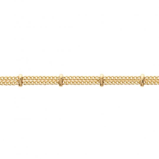 Bracelet double chaîne fantaisie Plaqué Or - Femme - 18cm