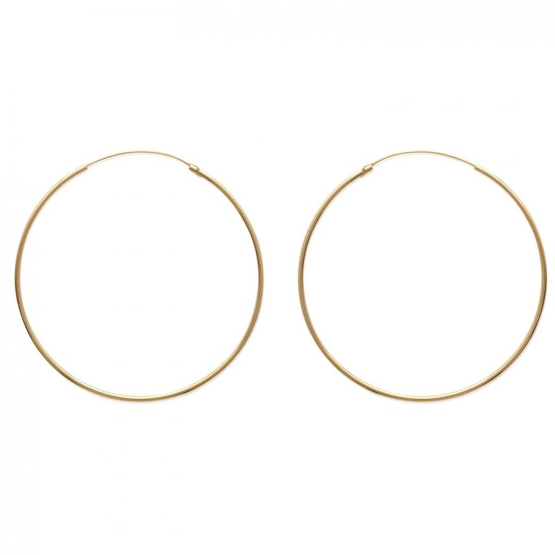 Grandes Créoles Traditionnelles 60mm Plaqué Or - Fermoir avce charnière