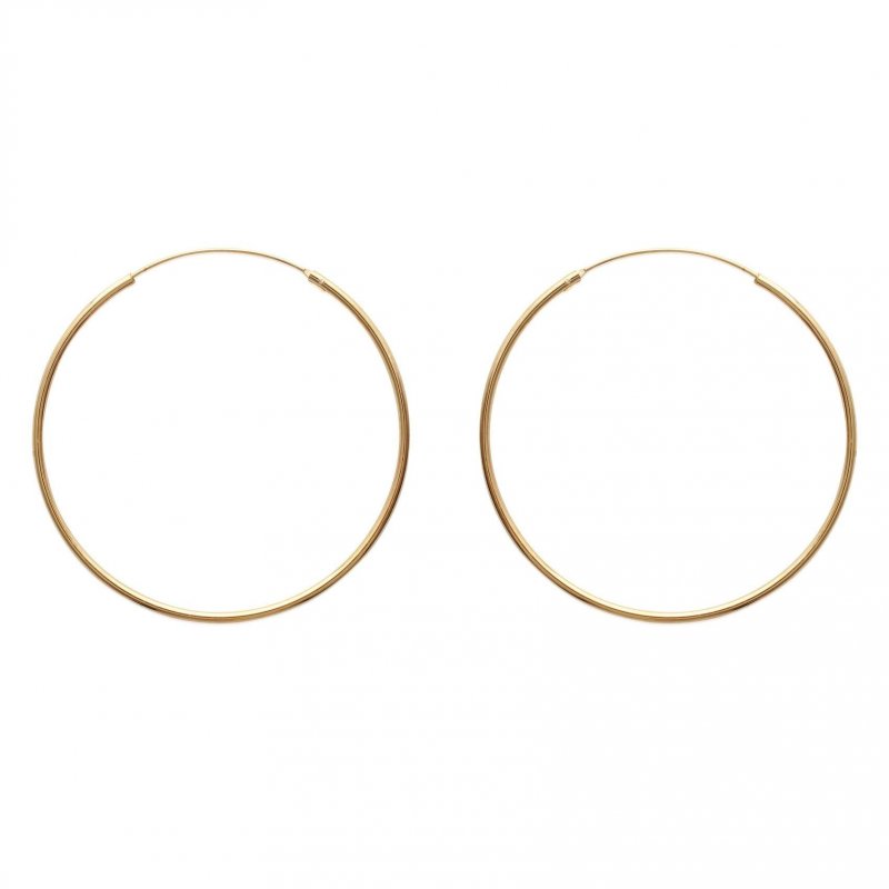 Grandes Créoles Traditionnelles 60mm Plaqué Or - Fermoir avec charnière