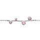 Bracelet pierres d'imitation roses Argent Rhodié - Femme - 18cm