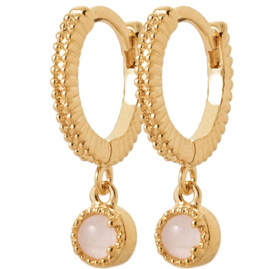 Créoles perlées Quartz rose...