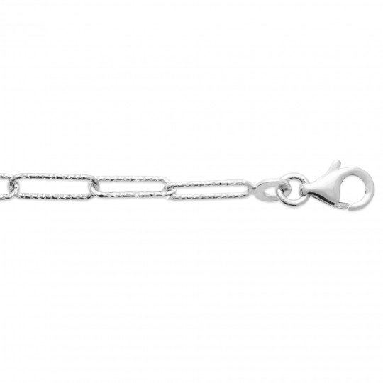Chaîne de cou Anneaux tressés Argent rhodié - Femme - 45cm