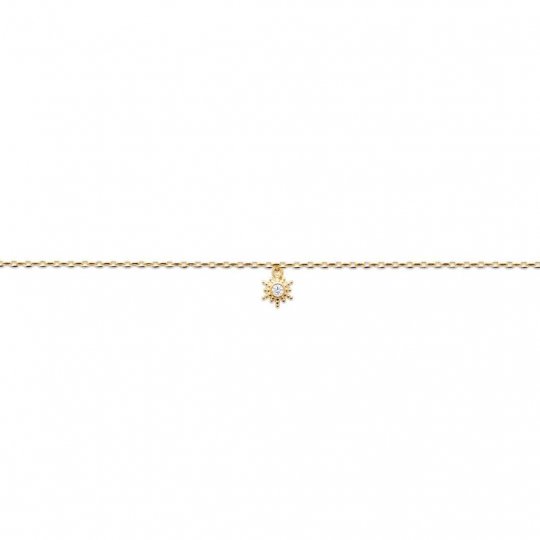 Bracelet réglable Soleil Oxyde de zirconium Plaqué or - Femme - 25cm