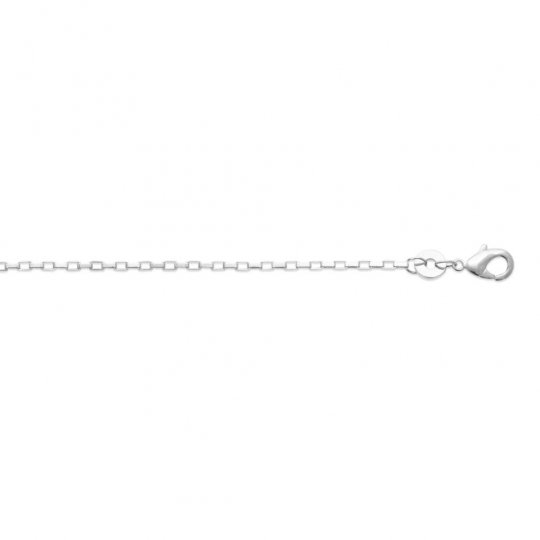 Bracelet chaîne maille rectangulaire Argent rhodié - Femme