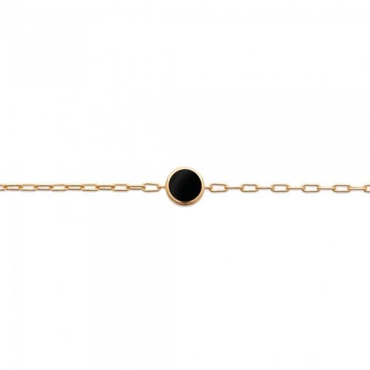 Bracelet Agate Noire Plaqué...