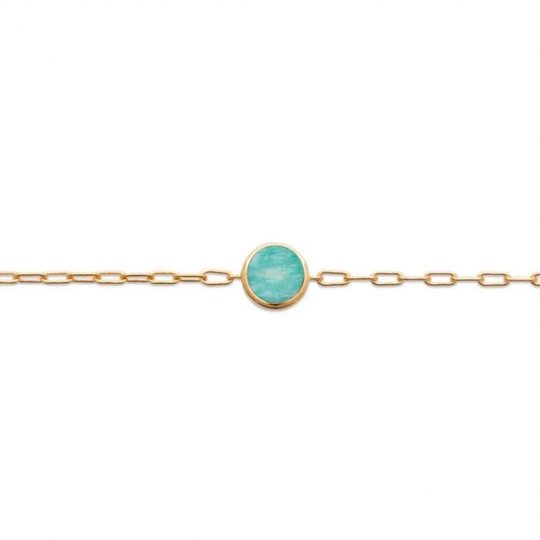 Bracelet Amazonite Plaqué or - Femme - 18cm