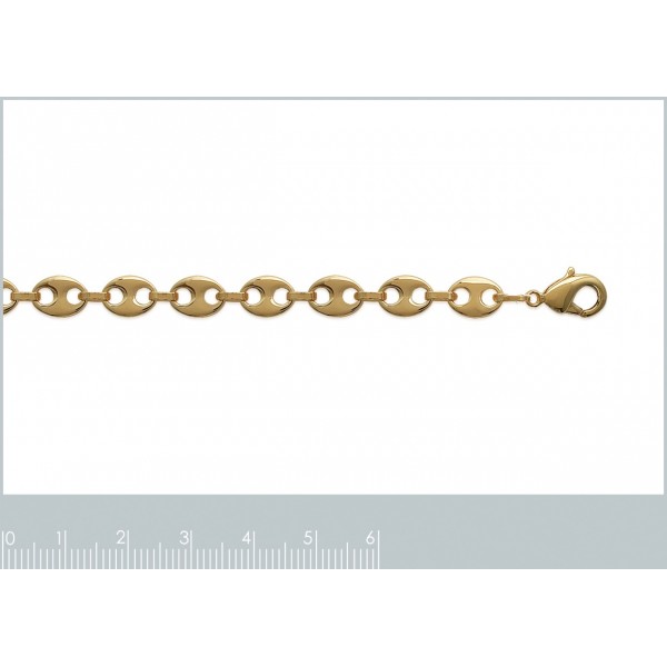Bracelet chaîne Grain De Café 6mm Plaqué Or - Mixte - 21cm
