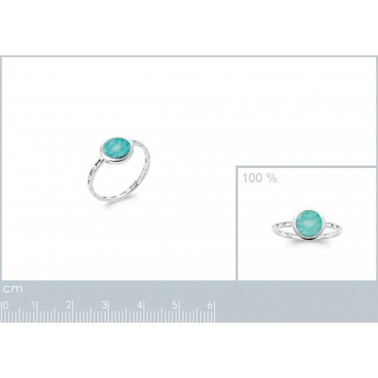 Bague Fine Amazonite Argent rhodié - Femme
