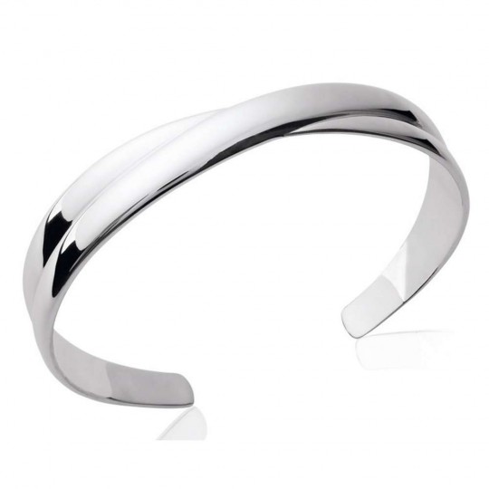 Jonc croisé - Argent Rhodié...