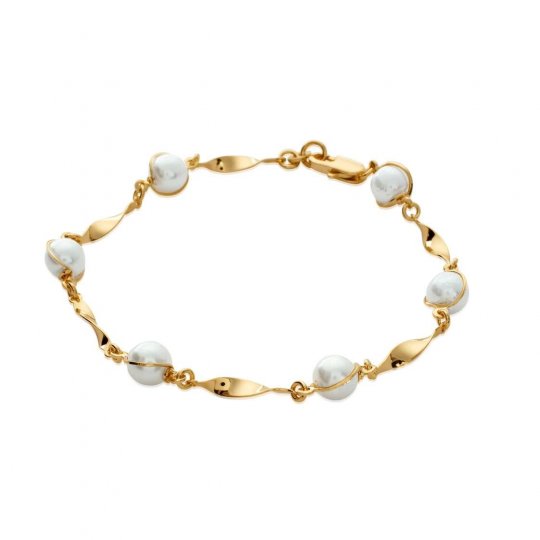 Bracelet Perles d'imitation Plaqué Or - Femme - 18cm