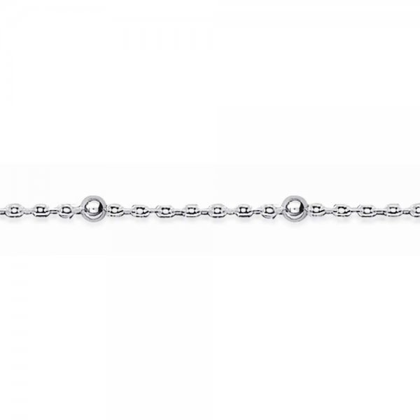 Bracelet Marseillais chaîne Boule Argent Massif Rhodié - 18cm