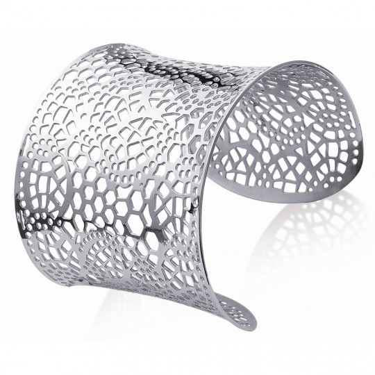 Grande manchette girafe dentelle Acier 316L - Femme - 60mm