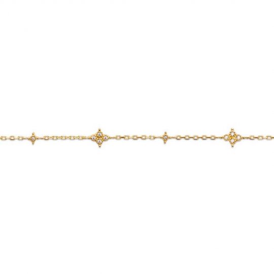 Bracelet Oxyde de zirconium Plaqué or 750/1000 - 18cm