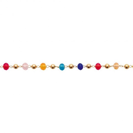 Bracelet Multicolore Plaqué or 750/000 Cristal 18cm
