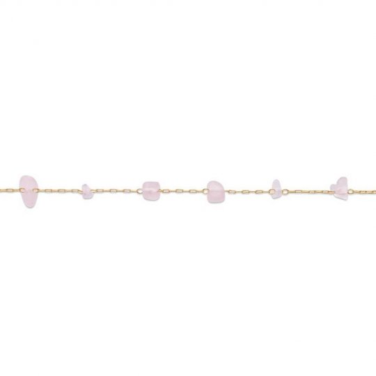 Bracelet Plaqué or 750/000 3 Microns Quartz rose 18cm