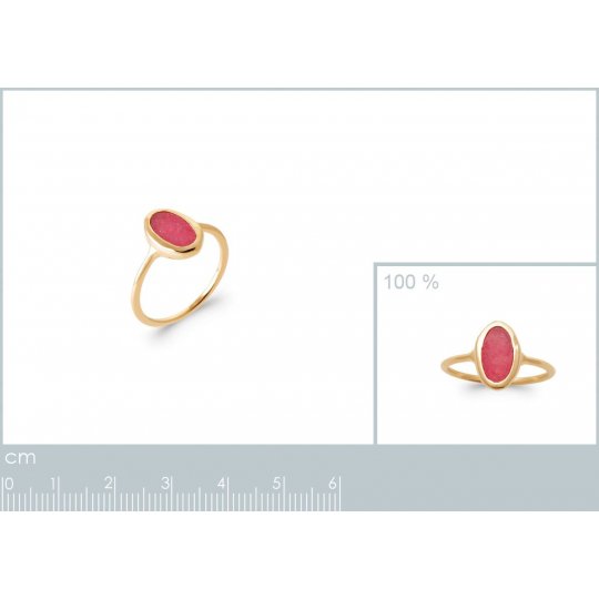 Bague Plaqué or 750/000 RHODONITE