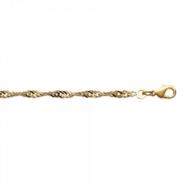 Bracelet chaîne Singapour Plaqué Or - Femme - 18cm