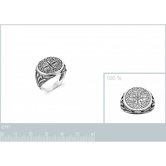 Bague Tribal Chevalière Argent Quantum 925 Homme