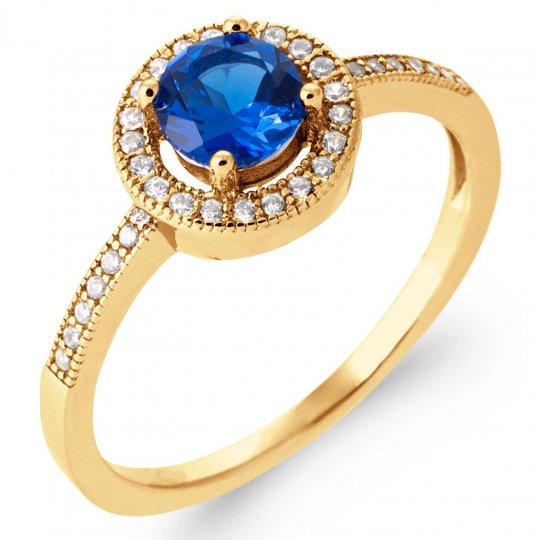 Bague Plaqué or Zircones...