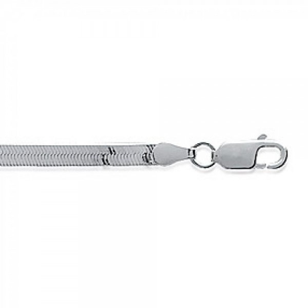 Bracelet chaîne Miroir Argent Massif Rhodié - Femme - 18cm