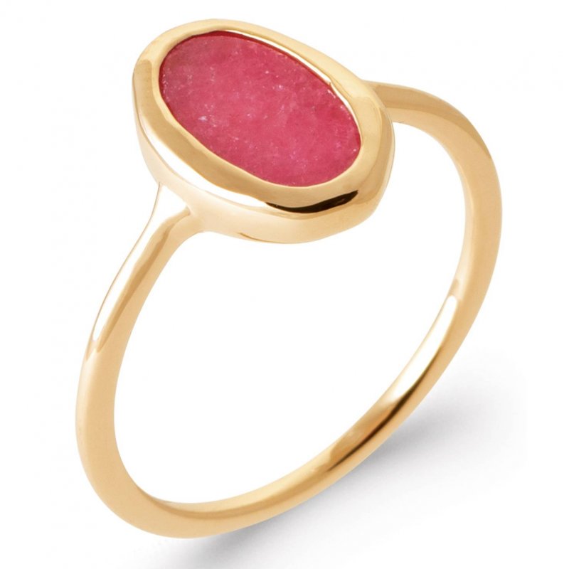 Bague Plaqué or 750/000 RHODONITE