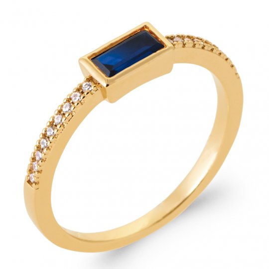 Bague Plaqué or Zircones...