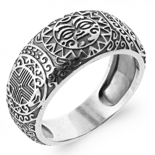 Bague Tribal Maori Argent...