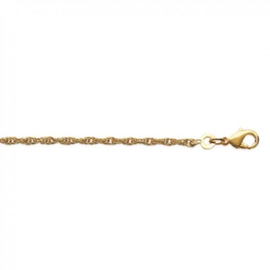 Bracelet chaîne Corde Plaqué Or - Femme - 18cm
