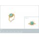 Bague Soleil Plaqué or 750/000 Amazonite