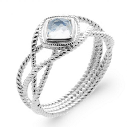 Bague torsadée ajourée,...