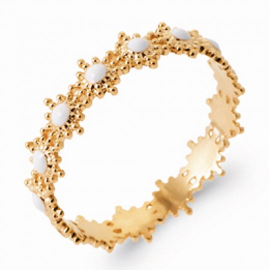 Bague Soleil Email Blanc...