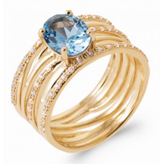 Bague Pierre bleue de...
