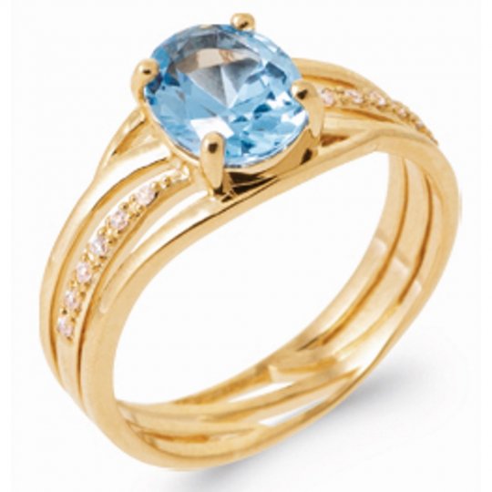 Bague Pierre Bleue de...