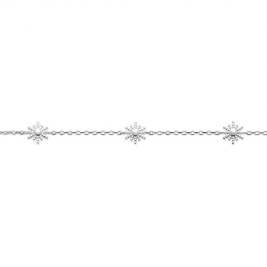 Bracelet Soleil Argent massif 925/000 rhodié 18cm