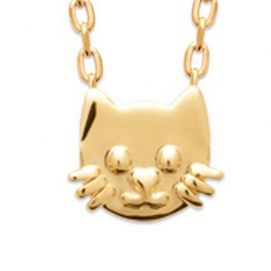 Collier Chat Plaqué or...