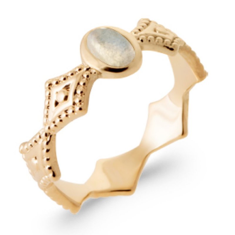 Bague Labradorite Losanges Plaqué or 750/000
