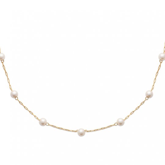 Collier Perles imitation Plaqué or 750 - 45cm